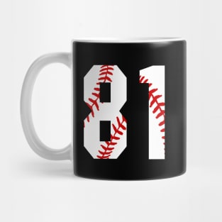 Baseball Number 81 #81 Baseball Shirt Jersey Favorite Player Biggest Fan Mug